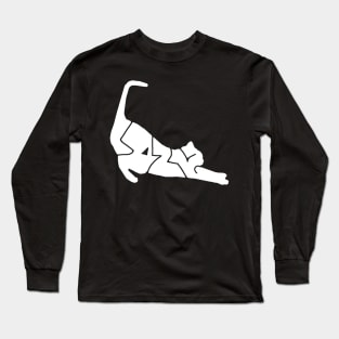 Lazy Cat - White Typography Long Sleeve T-Shirt